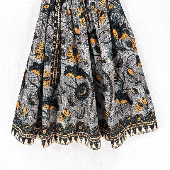 ULLA JOHNSON Amira Midi Dress Womens 6 White Green Portofino Printed Cotton - Picture 9 of 16